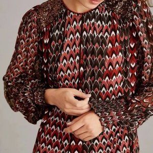 Anthropologie Bl-nk Sequin-Embellished Blouse 3X